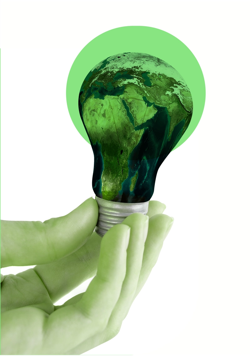 consultores auditores | consultoría medioambiental Mallorca bombilla verde con mundo